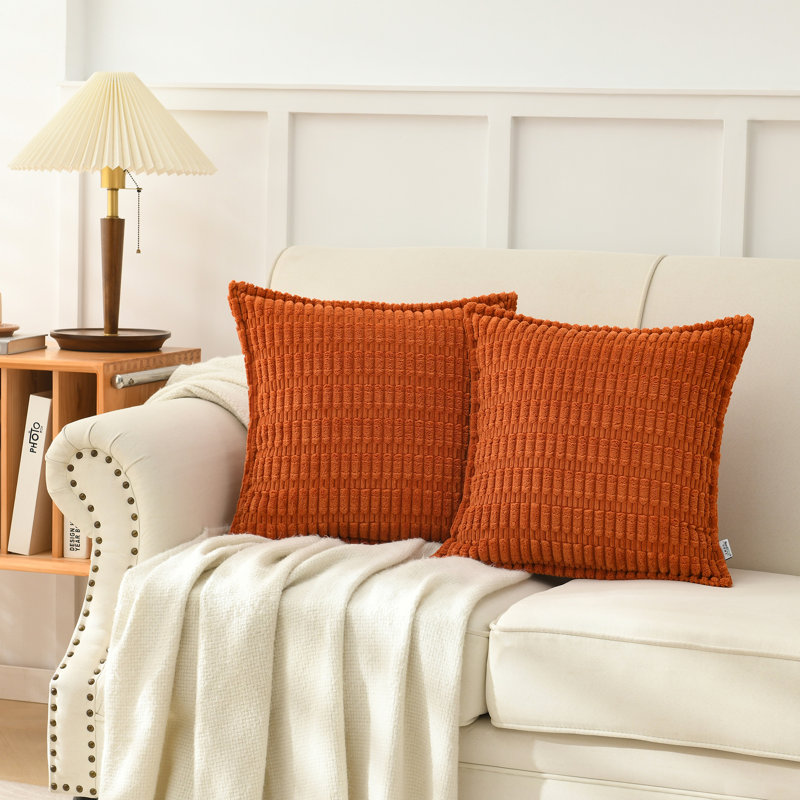  Housse pour repose-pieds Boucle, Orange brûlé, Carré 20 po