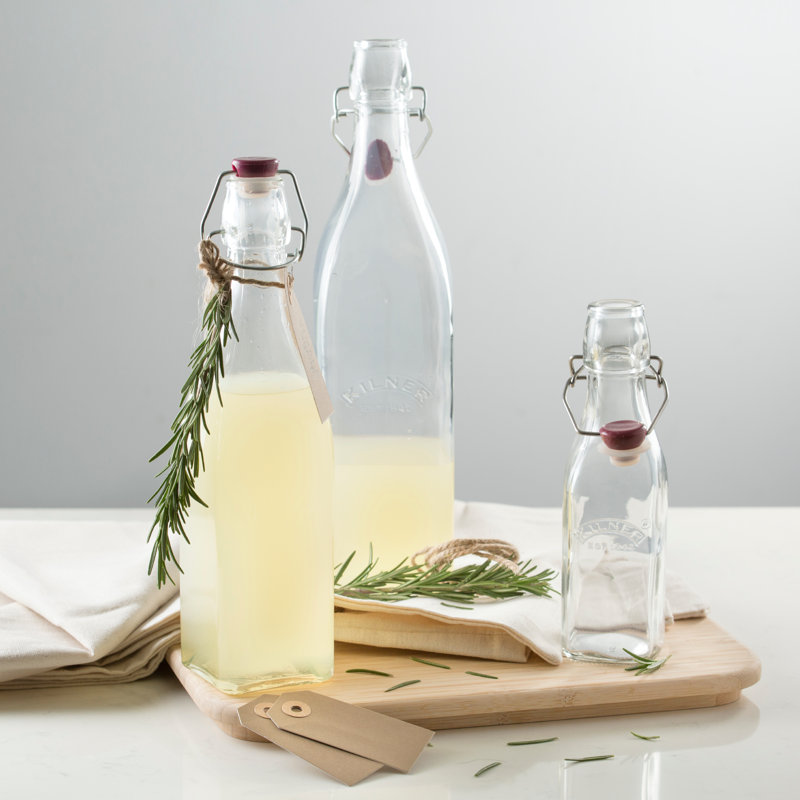 Ensemble de 6 bouteilles carrées à pince carrée, 16 oz