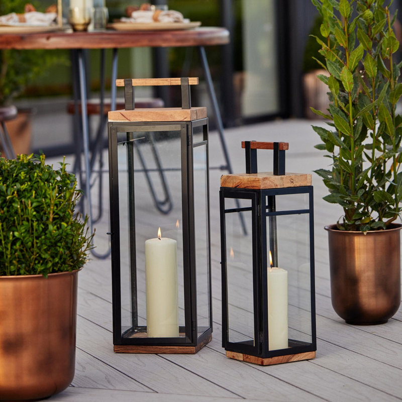 Metal Floor Lantern, 52cm H x 15cm W x 15cm D