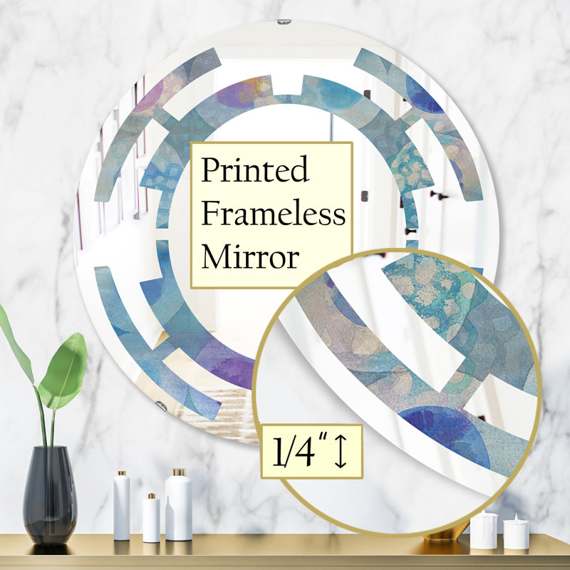 Miroir mural Traditional, H 31,5 po x l 31,5 po, Espace, cercles géométriques II