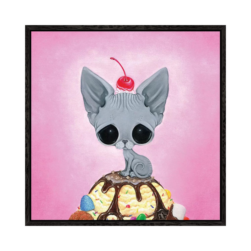 Kitty Please With A Cherry On Top by Sugar Fueled - Gallery-Wrapped Canvas Giclée on Canvas, 66.04 cm H x 66.04 cm W