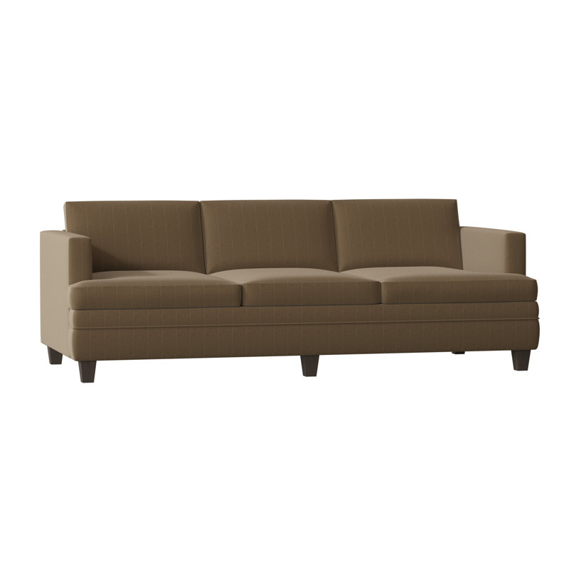 Todd Upholstered 90'' Sofa, Grayfield Ash, Brown Mahogany