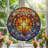 7.8"H Cross Lilies Stained Glass Window Panel-1392807560