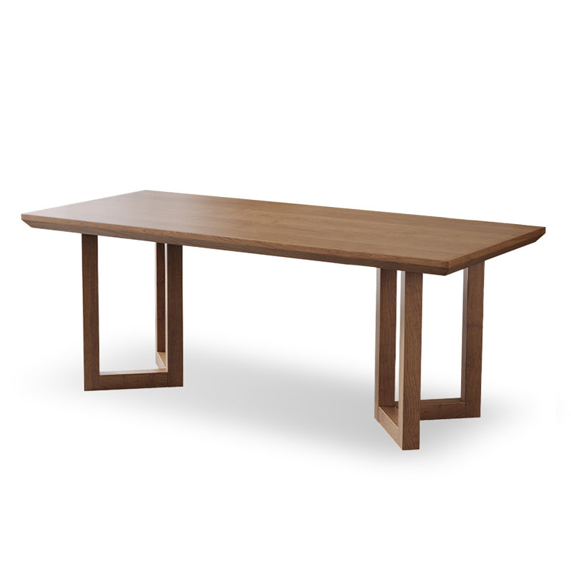 Table de salle à manger rectangulaire en bois massif brun, H 29,53 po x L 78,74 po x l 35,43 po