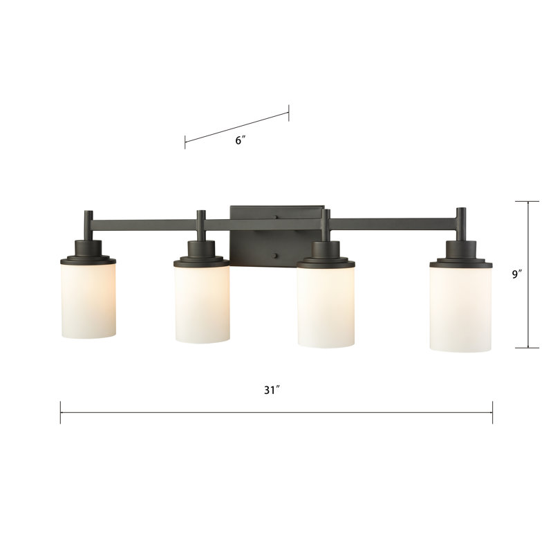 Éclairage pour salle de bain 4 lumières Belmar 31 po - Bronze huilé