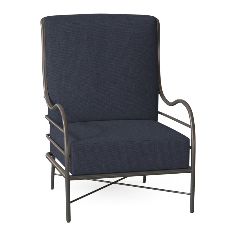 Carmel Aluminum Lounge - Slate Gray, No Welt, Linen Navy