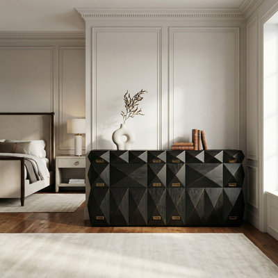 Commode en bois massif 6 tiroirs Allegra