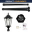 Solar Post Light Streetlight Black Aluminium