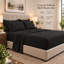Ensemble de draps 100% coton à densité de tissage 1000 fils 4 pièces, noir-133793616-133793628