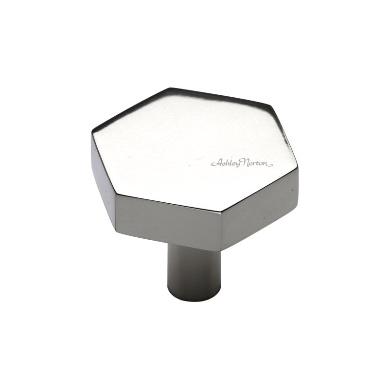 Hex 1 3/8" Length Geometric Knob, Polished Nickel, 1 3/8"