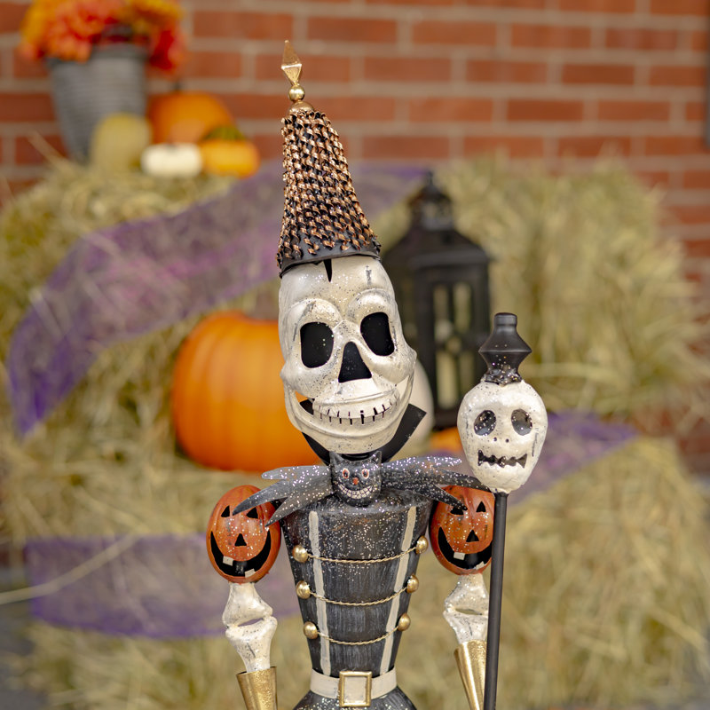 Métal squelette d'Halloween en métal (ensemble de 2), H 37 po x l 10 po x P 7,76 po