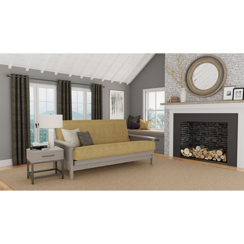 Housse pour futon à coussins carrés Leupp, Double, Doré vieilli