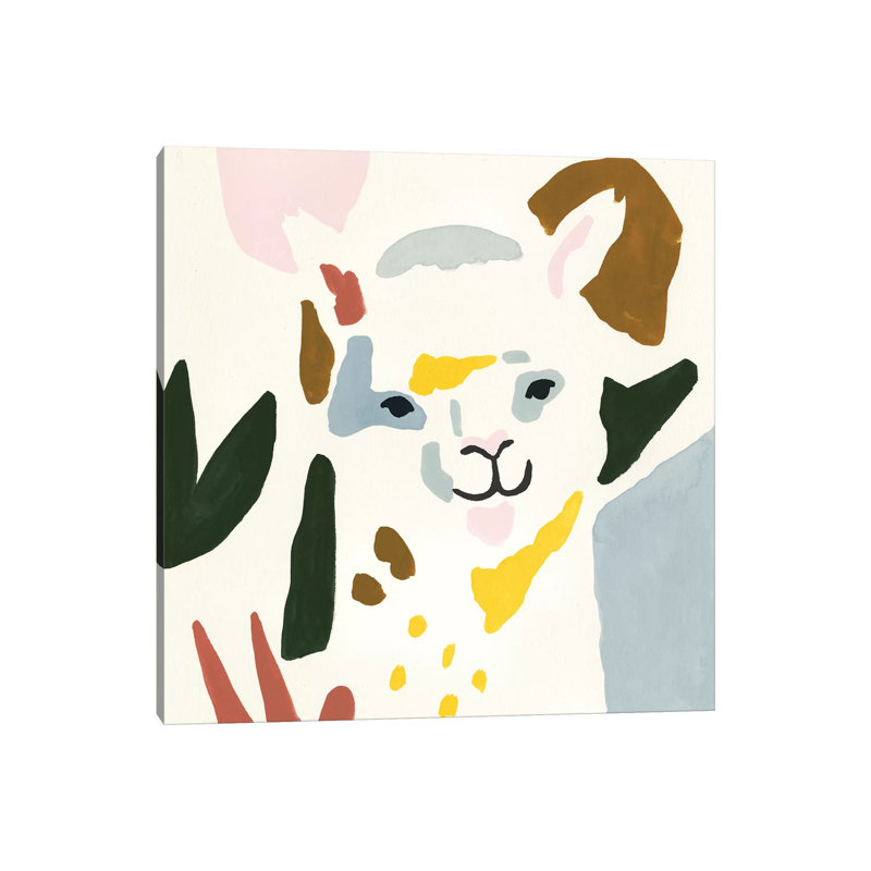 «Llama Moderne I» par Victoria Borges - reproduction d'art, Toile tendue, Pas de tapis, H 48 po x l 48 po x 1,5 po