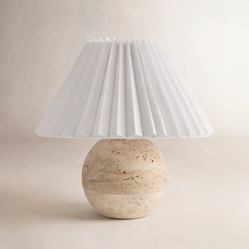 Lampe de table Gutzman, Beige, Empire plissé