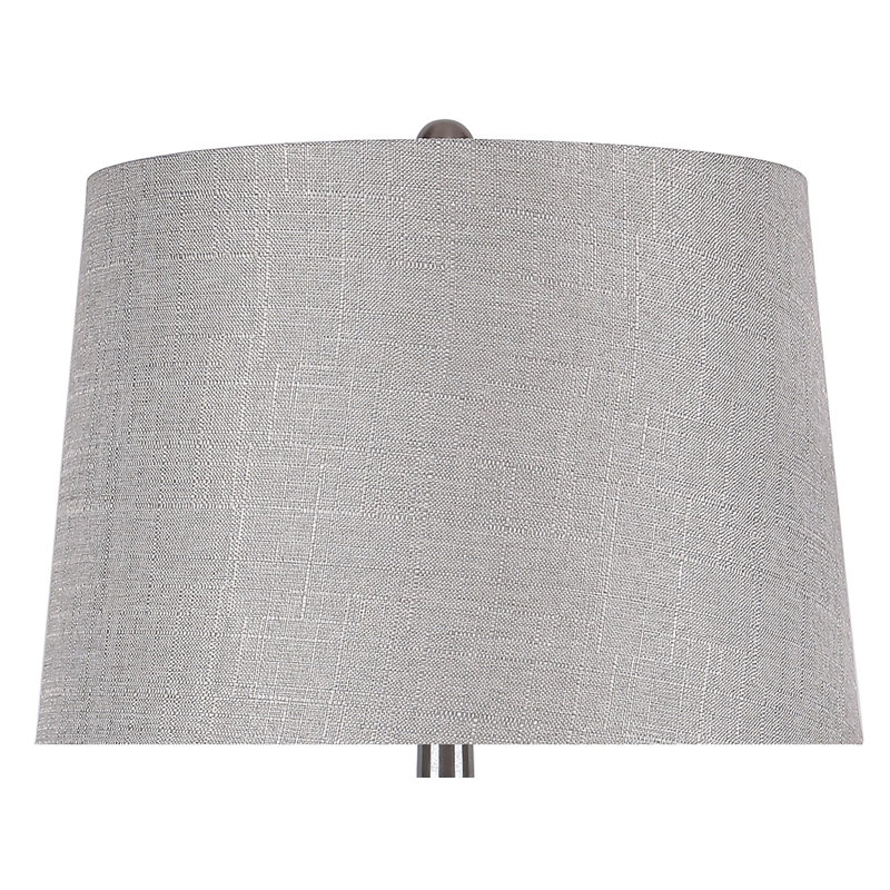 Ensemble de lampe de table 30,75 "avec USB Mattoon, Nickel brossé, Gris texturé