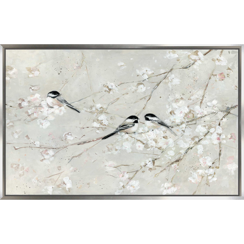 Nature's Confetti I par - Peinture, Cadre flottant argent, H 27,5 po x l 43,5 po x P 2 po