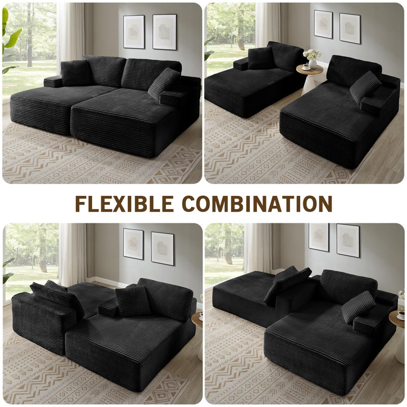 Très grand canapé-lit double 78,8 po, Noir