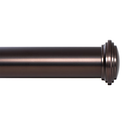  Window Curtain Rod Decorative End Cap Design, 1 Inch Rod, 72 to 144 Inch, Oil Rubbed Bronze