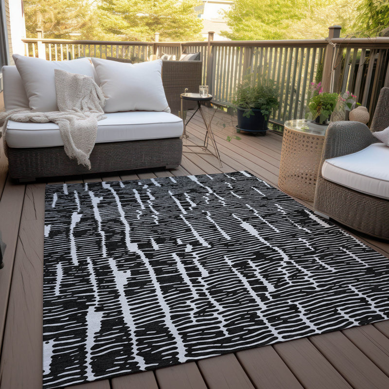 Malchow Washable Abstract Indoor / Outdoor Rug, Rectangle 5' x 7'6"