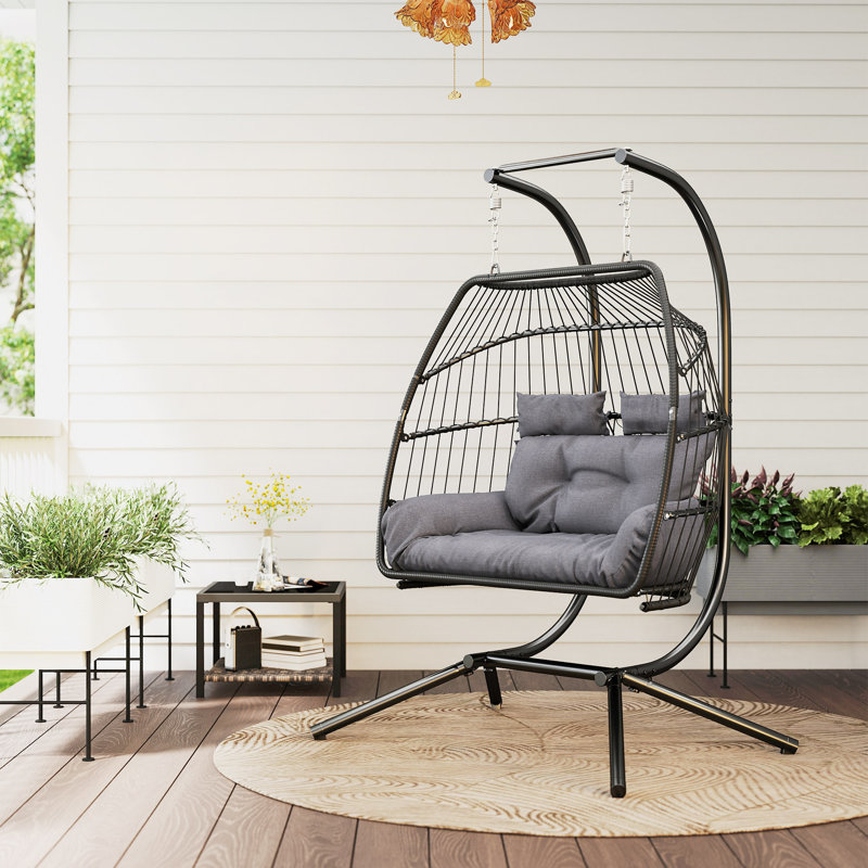 Chaise double à œufs suspendus, chaise hamac pliable, , Gris foncé