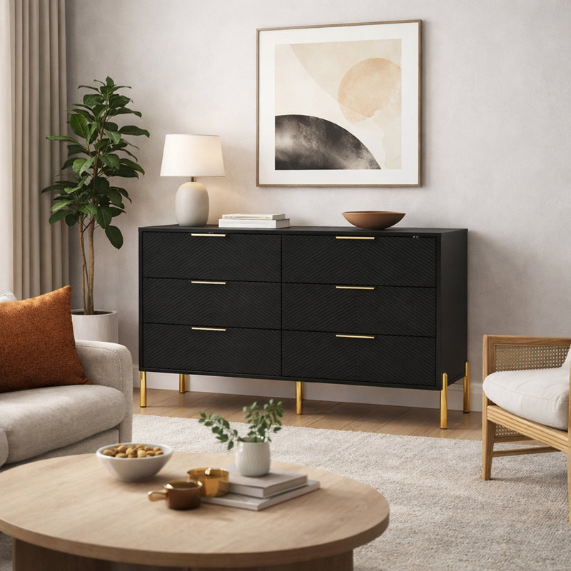 Commode moderne pour chambre à coucher, Noir