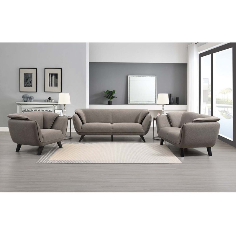 Chaise rembourrée Keley en gris et noir