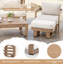 Repose-pieds sans assemblage, finition aspect bois: 0% déboisement, âme bois 100%, repose-pieds d'extérieur en aluminium, repose-pieds en placage de grain de bois pour patio 