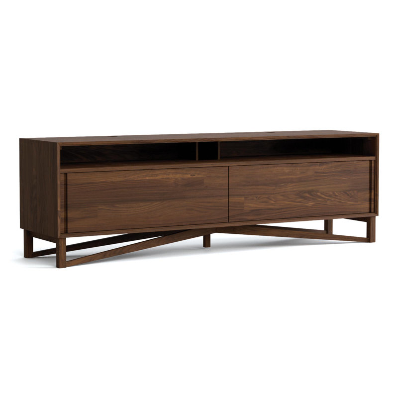 Exeter Media Console, 23.75"H x 79.13"L x 19"W, Natural Walnut