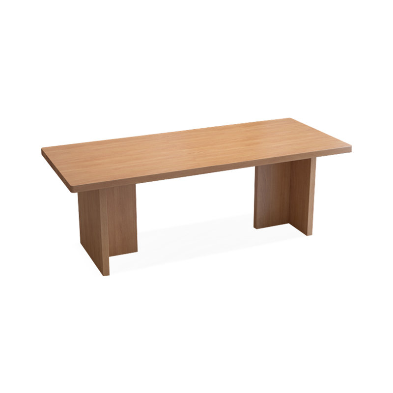 Brown Rectangular Solid Wood desk, 29.53" H x 86.61" W x 33.46" D