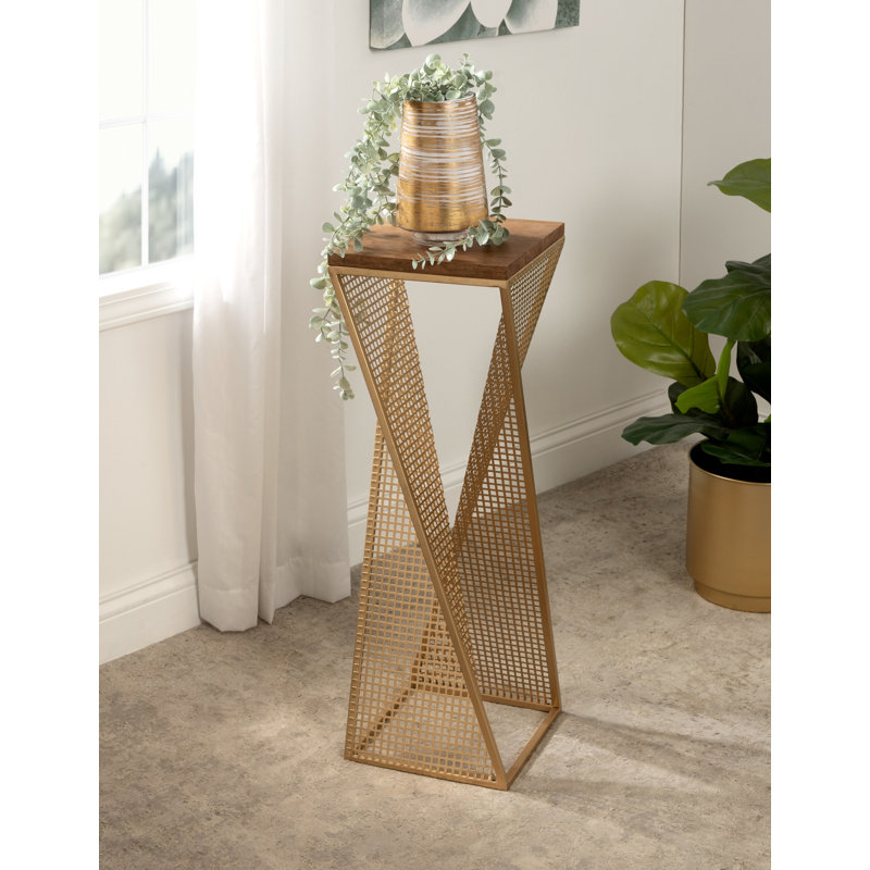 Table de bout Craut, Brun, Or