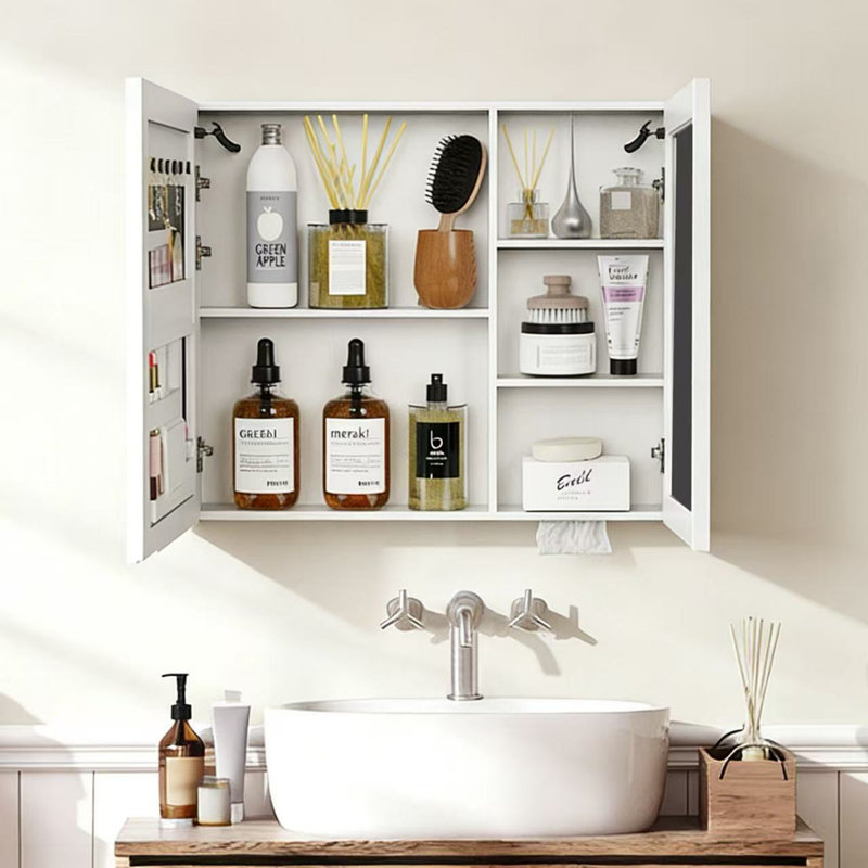 Pharmacie à DEL pour salle de bain avec lumière blanche une couleur