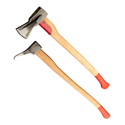 Wood Splitting Maul Axe and Pickaroon Logging Set - German-Made Wood Splitter Set with 31” Hickory Handles and Forged Steel Heads to Grab and Split Lumber Rounds into Firewood