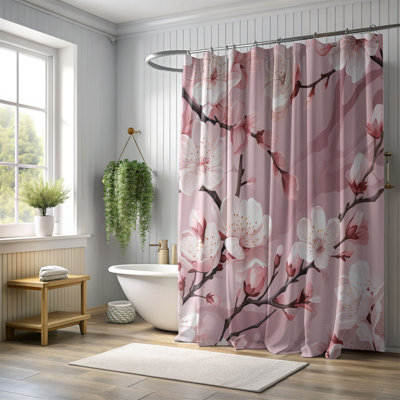Cherry Flowers - Rideau de douche Premium