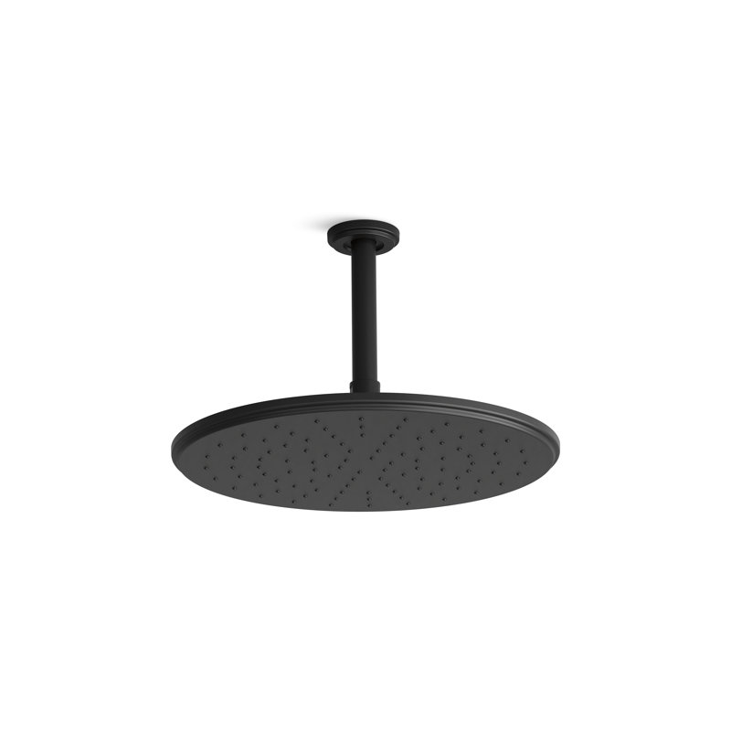 Foundations Air-Induction Small Contemporary Rain Showerhead, Matte Black, 2.5 GPM