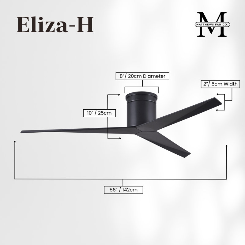 Eliza Ceiling Fan, Matte Black, Matte Black