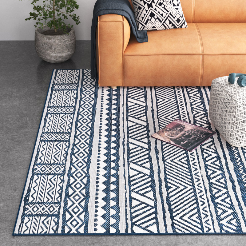 Rectangle Ikat Indoor / Outdoor Area Rug, Rectangle 152 x 244cm