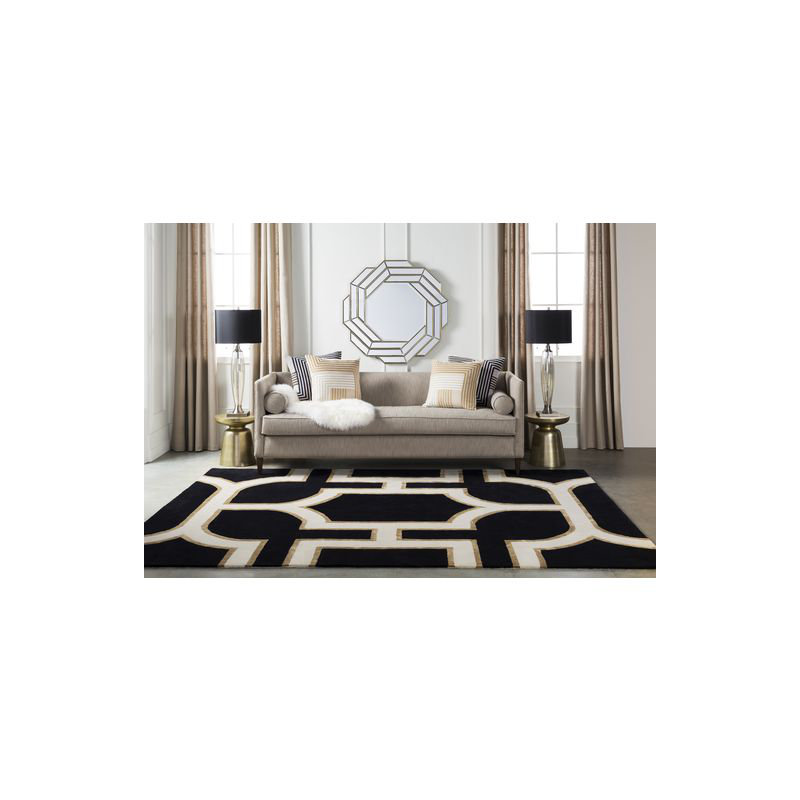Ouellette Hand Tufted Tencel Abstract Indoor Rug, Rectangle 8' x 10'