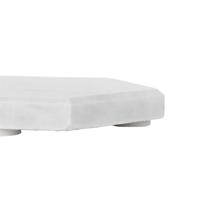 Argon Tableware 10cm Marble Coasters - Set of 6 Hexagonal Table Coasters, White