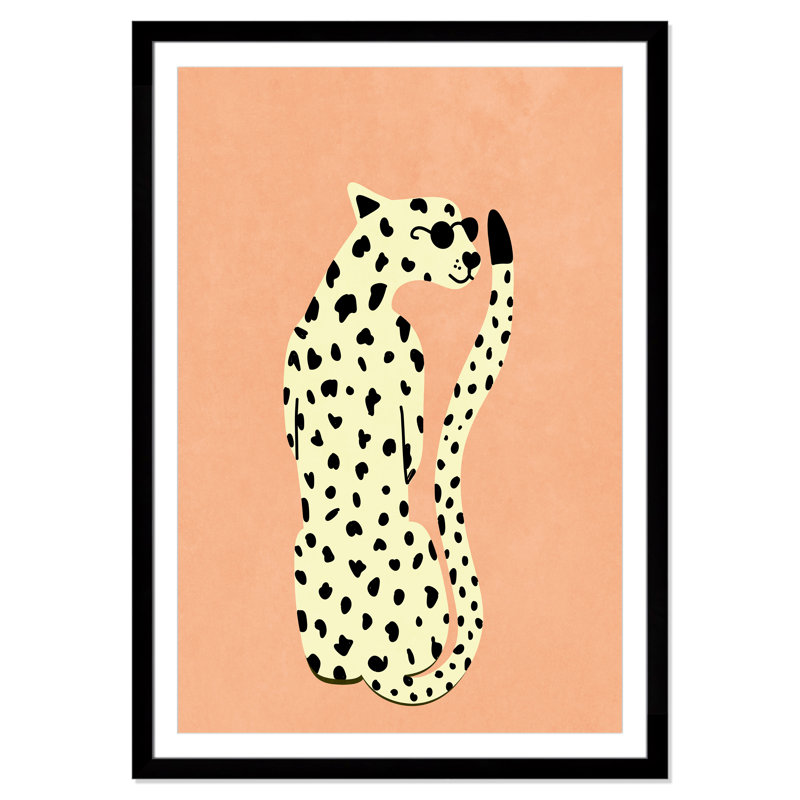 Motif de guépard «Cool» par Oltmanns, L 39 po x H 55 po, Matted Print, Noir satiné