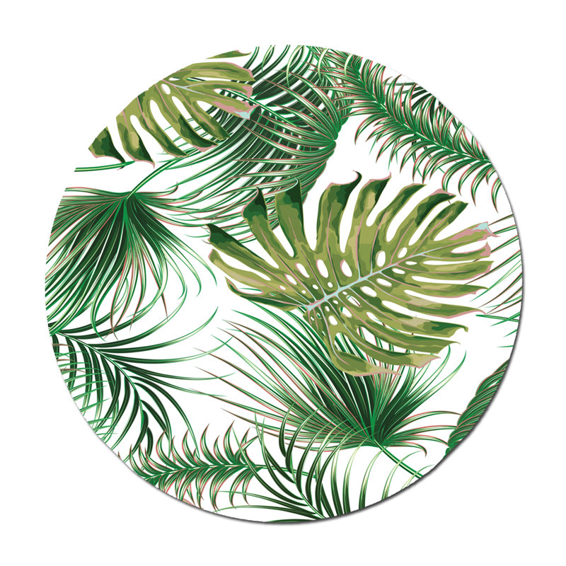 Palm Beachy Painting, Round - 24" H x 24" W x 2.5" D