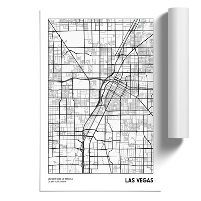 Map Las Vegas USA - Frameless Print
