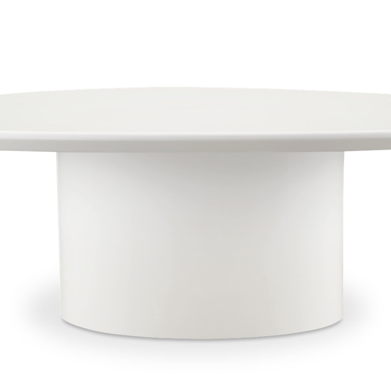 Eden Solid Wood Coffee Table, Ivory White Lacquer