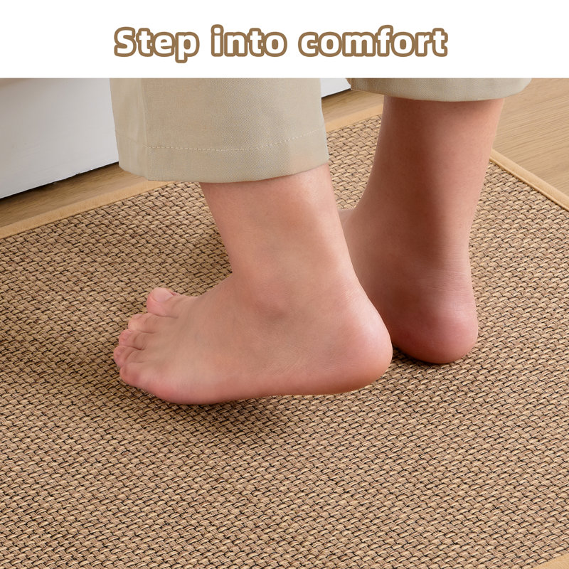 Non-Slip Kitchen Rugs,Absorbent Kitchen Mat, Runner 20" x 32" + 20" x 47", Beige