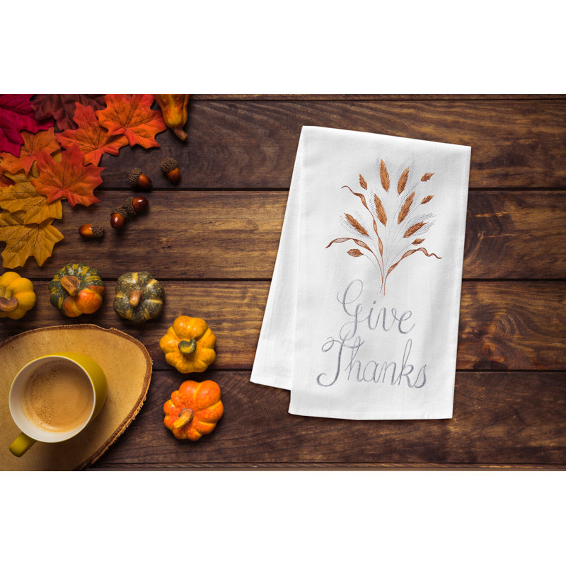 Give Thanks Flour Sack Cotton Kitchen Towel
