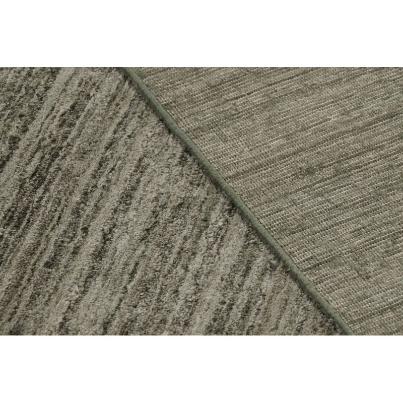 Rug & Kilim’S Textural Oversized Rug With Sage Green Tones And Striae