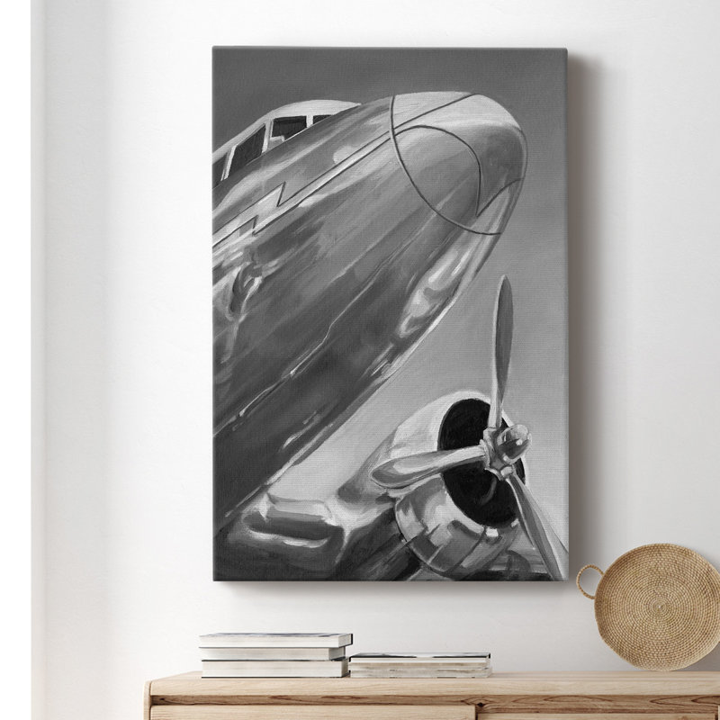 Illustration de l'aviation I - peinture sur toile tendue, H 27 po x l 16 po x P 1 po