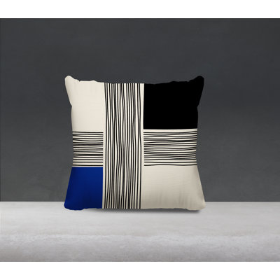 Cassie Abstract Spun Polyester Indoor/Outdoor Reversible Throw Pillow