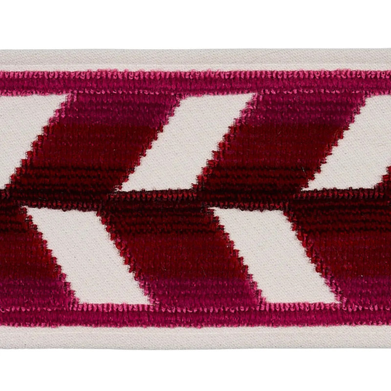 Chevron Strie Velvet Tape, Garnet