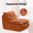Upholstered Chaise Lounge with Moveable Ottoman, Indoor Soft Cozy Sofa -310941817