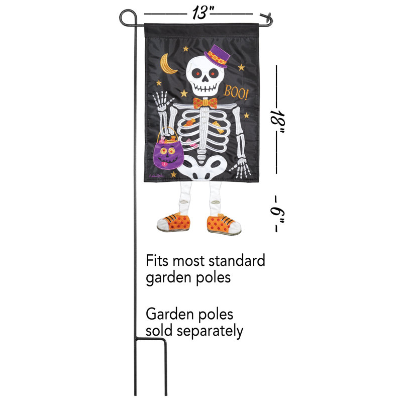 Drapeau de jardin Daja en polyester 24 x 13 po à 2 côtés
